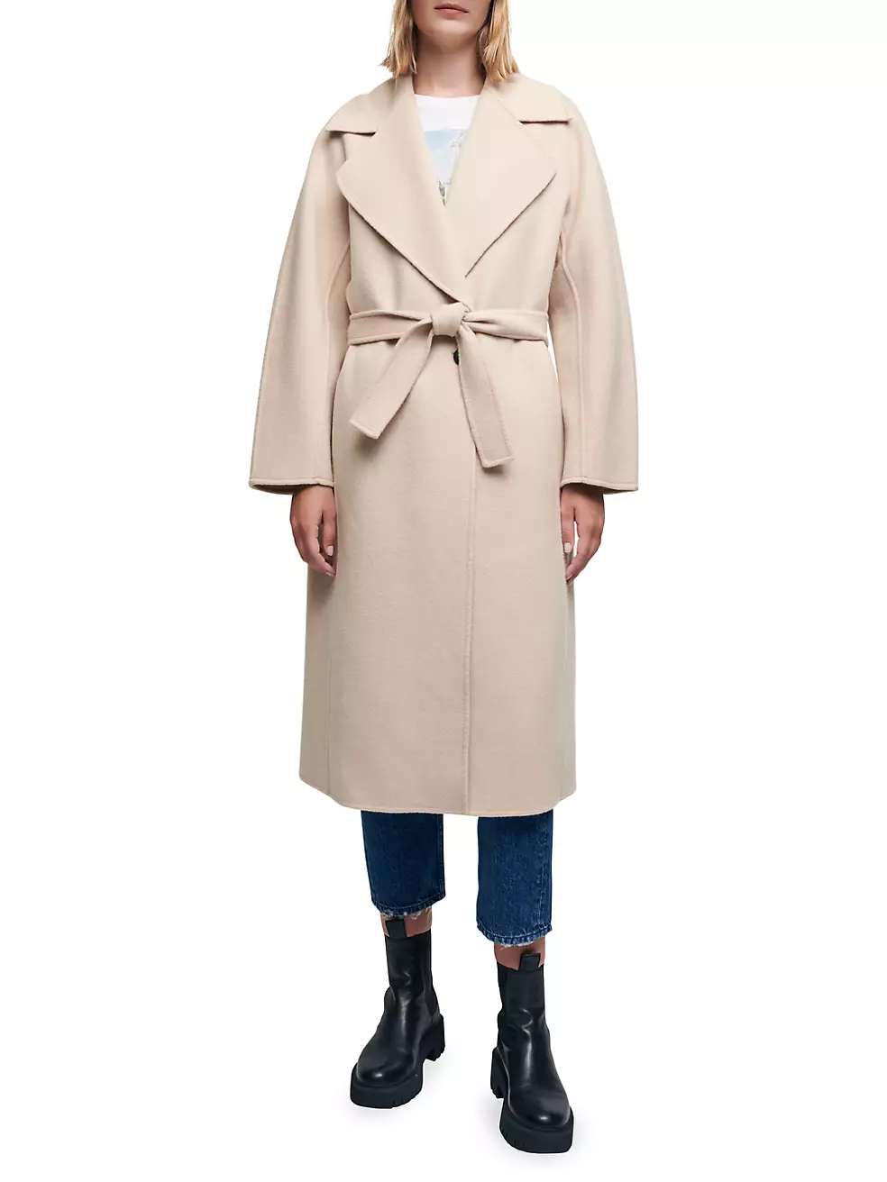 Shop Maje Gwenn Double-Sided Wool Coat | Saks Fifth Avenue