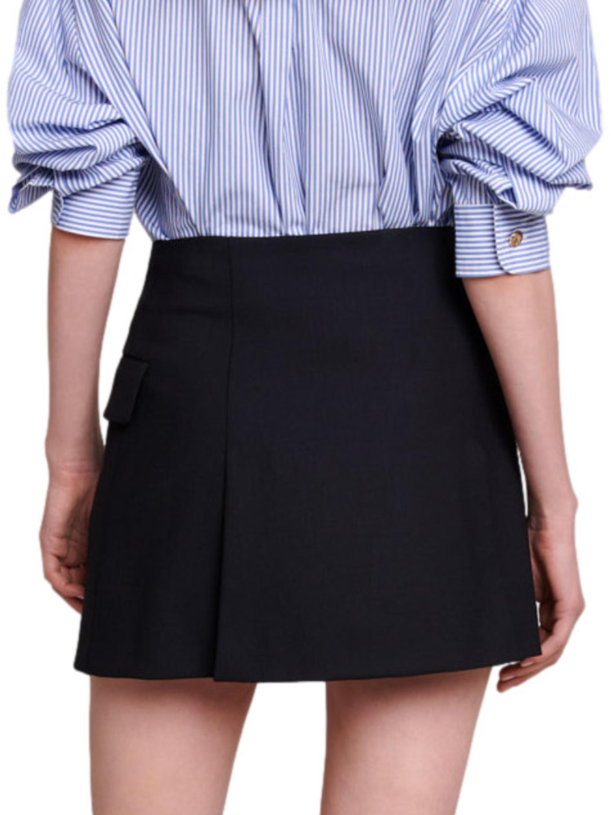 Jupe Wrap Noire MAJE Taille 2 - Coupe évasée, Courte, Occasion Très Bon état