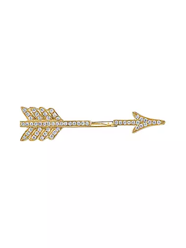 Arrow 18K Yellow Gold & 0.2 TCW Diamond Earring