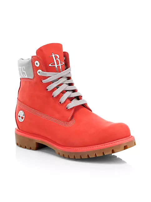 Shop Timberland NBA Collection Houston Rockets Lace-Up Leather