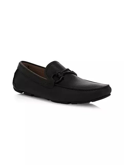 Shop FERRAGAMO Front Buckle Leather Driver Loafers | Saks Fifth Avenue