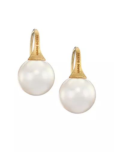 18K Yellow Gold & Cultured Freshwater Pearl Drop Earrings