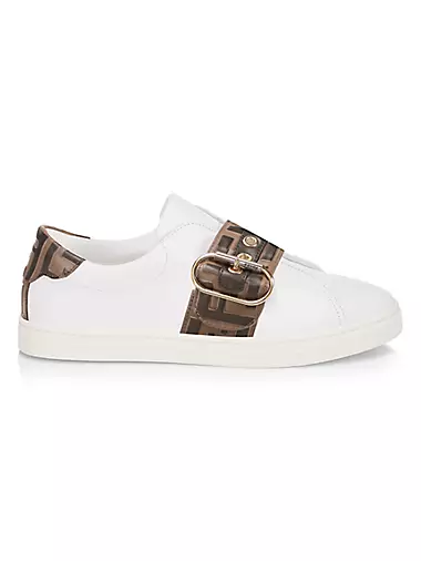 Logo Strap Leather Low-Top Sneakers