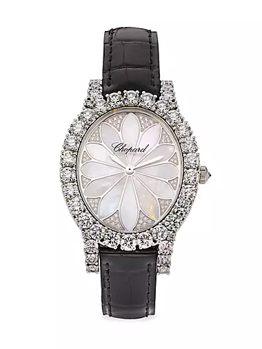 L'Heure Du Diamant Diamond & Mother-Of-Pearl Watch