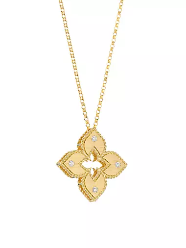 Venetian Princess 18K Yellow Gold & 0.06 TCW Diamond Pendant Necklace