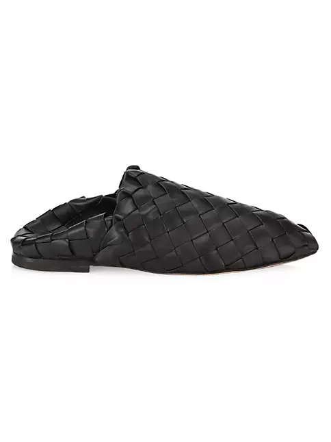 Shop Bottega Intrecciato Leather Slippers | Saks Fifth Avenue