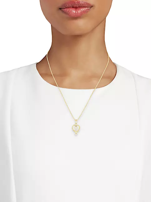 Temple St. Clair Rock Crystal Heart Pendant in 18K Yellow Gold
