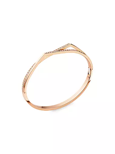 Antifer 18K Rose Gold & Pavé Diamond 2-Row Bangle Bracelet