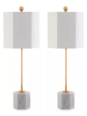 Photo 1 of 2-Piece Magdalene Marble Table Lamps