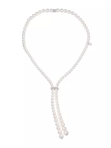 Everyday Essentials 18K White Gold, 8.5MM White Cultured Akoya Pearl & Diamond Strand Necklace
