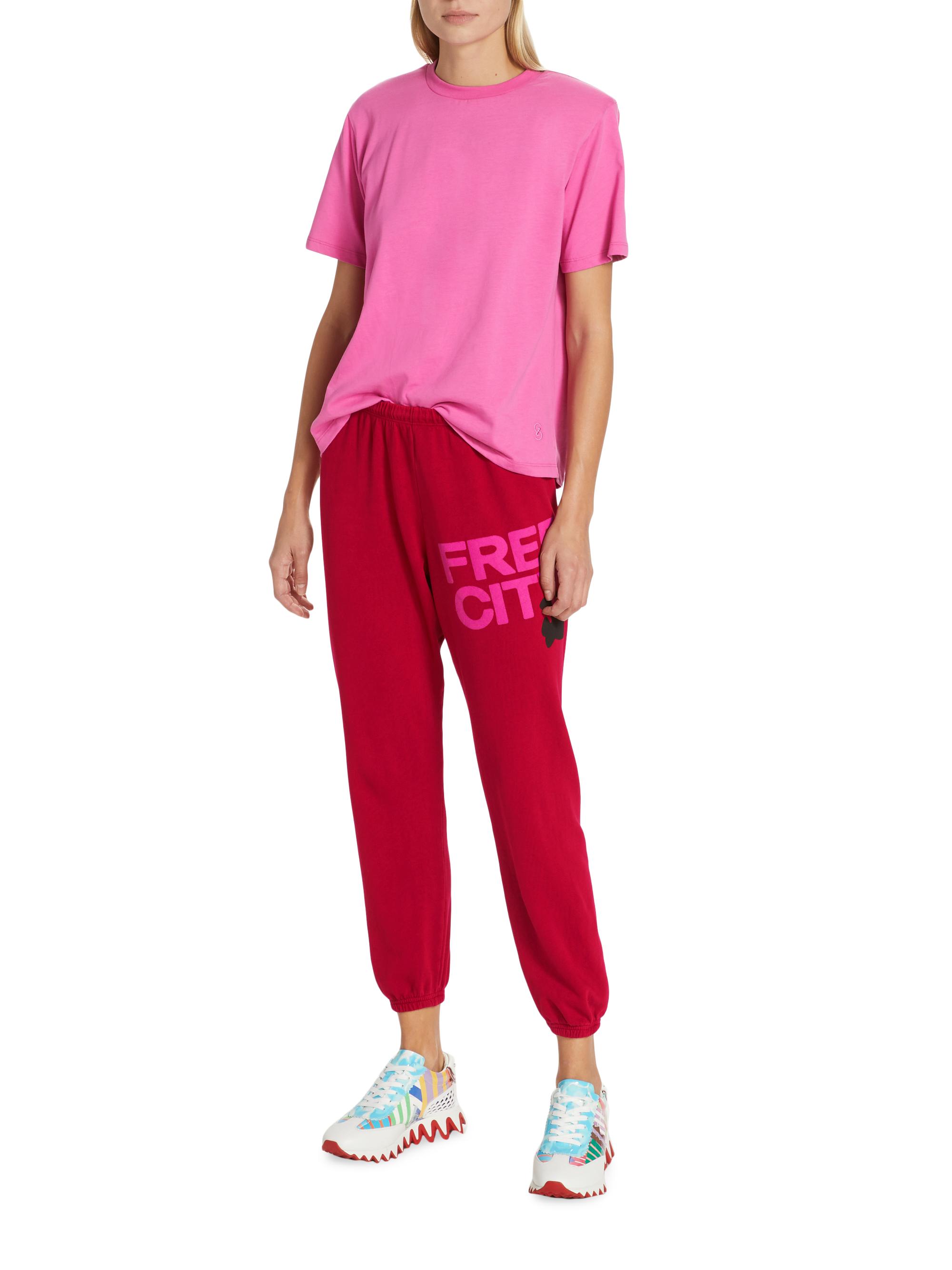 FREECITYlarge Logo Sweatpant Pink Plant orange