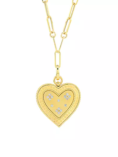 Venetian Princess 18K Yellow Gold & Diamond Heart Pendant Necklace