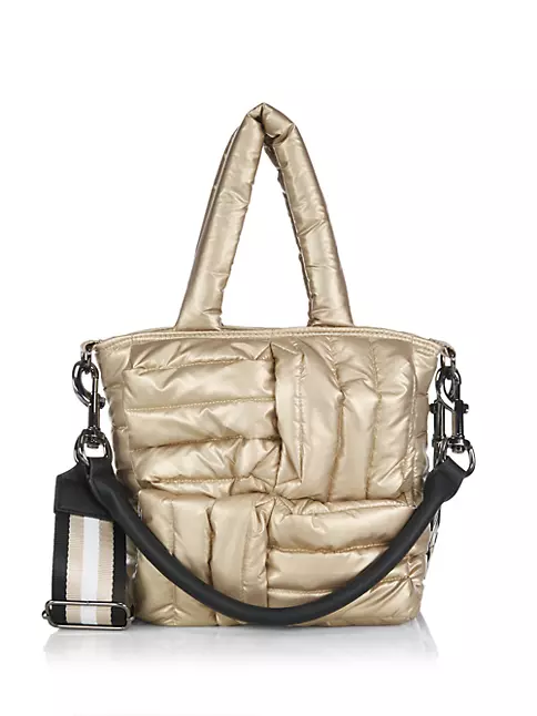 THINK ROYLN GOLD LIL SHOPPER QUILTED HANDLE TOTE WITHOUT LEATHER