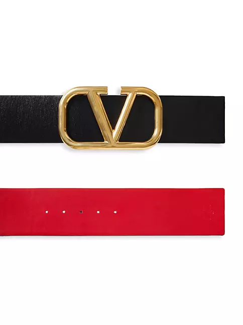 VALENTINO GARAVANI VLOGO Reversible Leather Belt