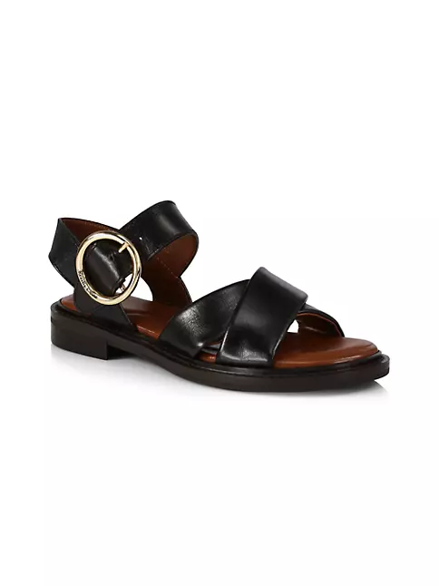 Shop See by Chloé Lyna Leather Slingback Sandals | Saks Fifth Avenue