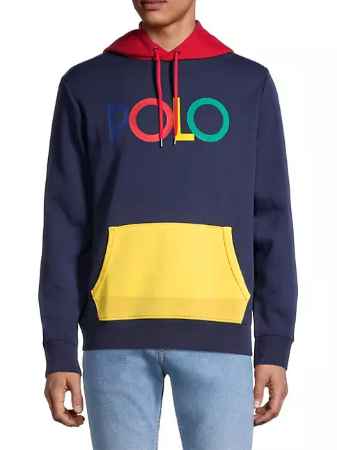 Polo Ralph Lauren Multicolor MONOGRAM LOGO Hooded Sweatshirt NWT