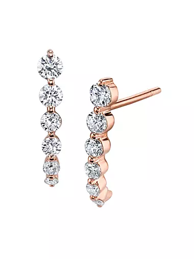 Drops 18K Rose Gold & 0.46 TCW Diamond Drop Earrings