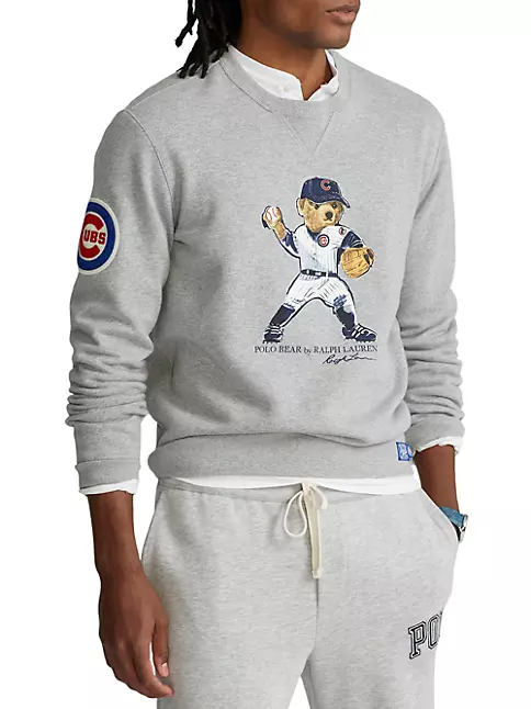 Chicago Cubs Polo Ralph Lauren Bear Pullover Sweatshirt - Andover Heather