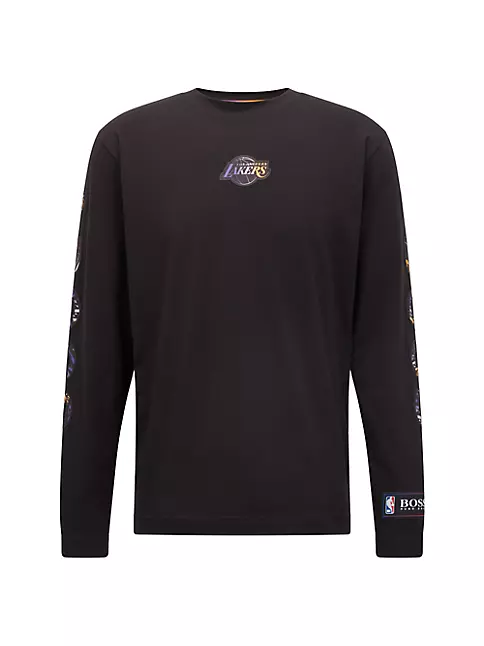 NBA LA Lakers Basketball Men's Long Sleeve Warm Up Practice Shirt  Jersey Medium