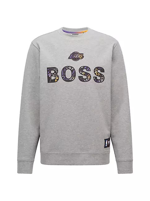 BOSS X NBA Lakers Logo Long Sleeved T-Shirt Black