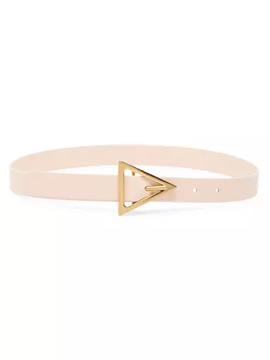 Triangle-Buckle Leather Belt