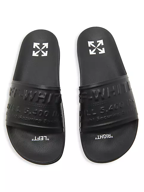 Shop Off-White Logo Pool Slider Sandals Saks Fifth Avenue