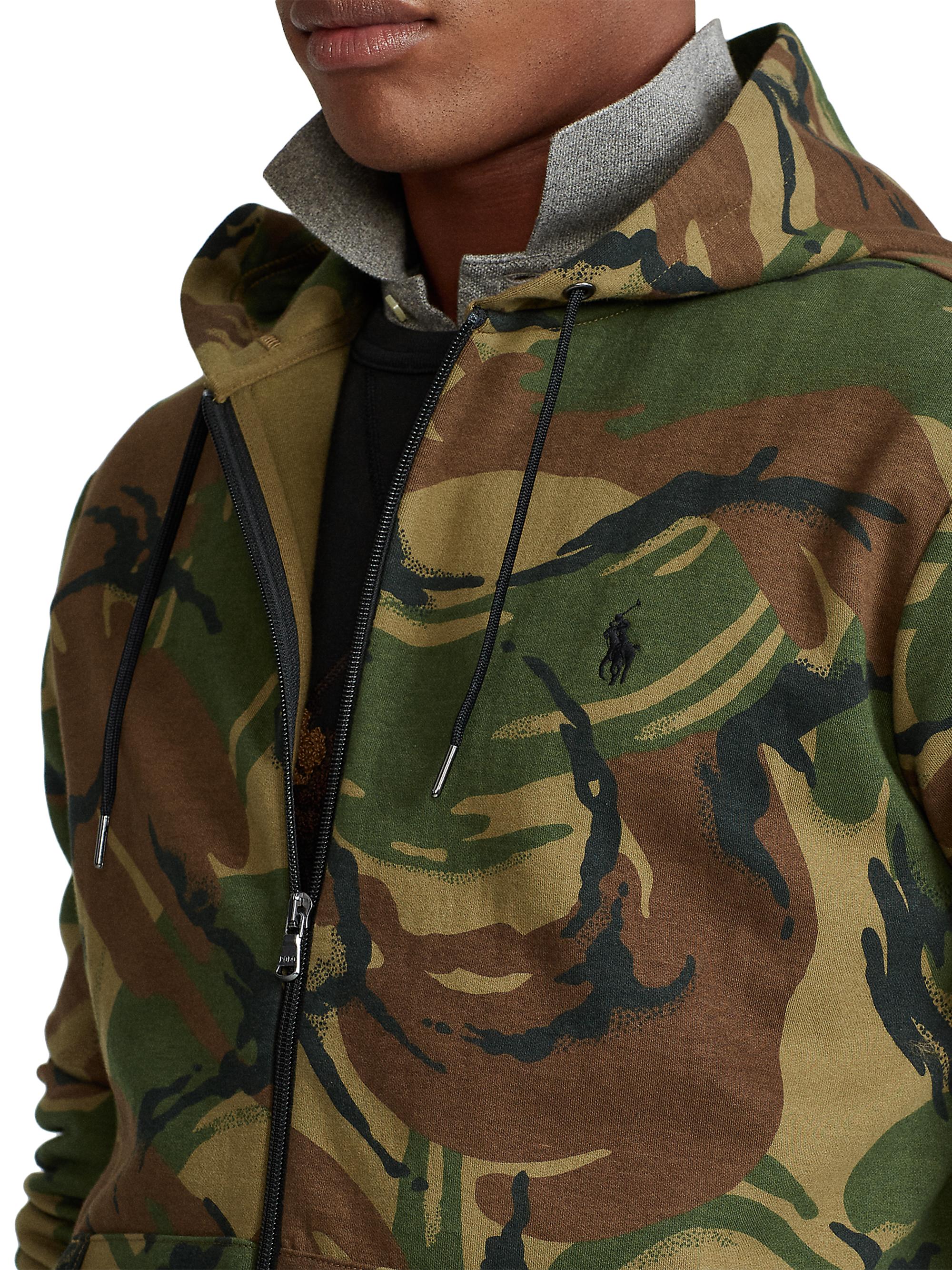 Shop Polo Ralph Lauren Camo Print Zip-Up Hoodie Sweatshirt | Saks Fifth  Avenue