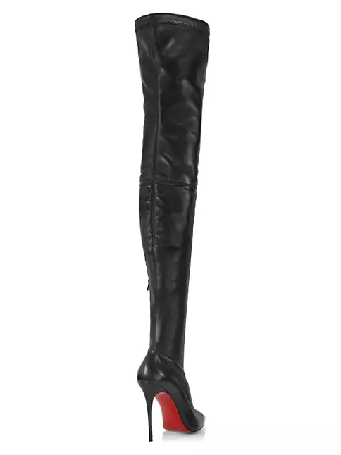 Shop Christian Louboutin 100 Leather Over-The-Knee Boots Saks Fifth