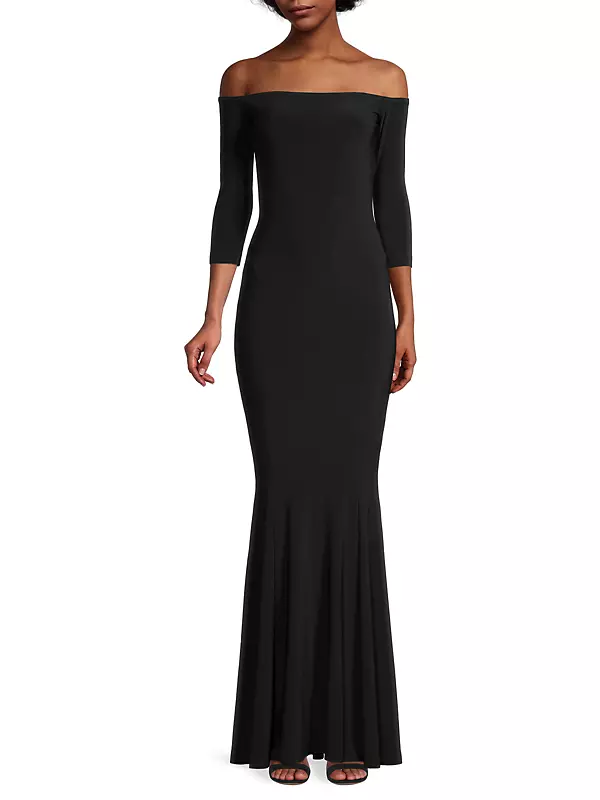 Shop Norma Kamali Off Shoulder Fishtail Gown | Saks Fifth Avenue