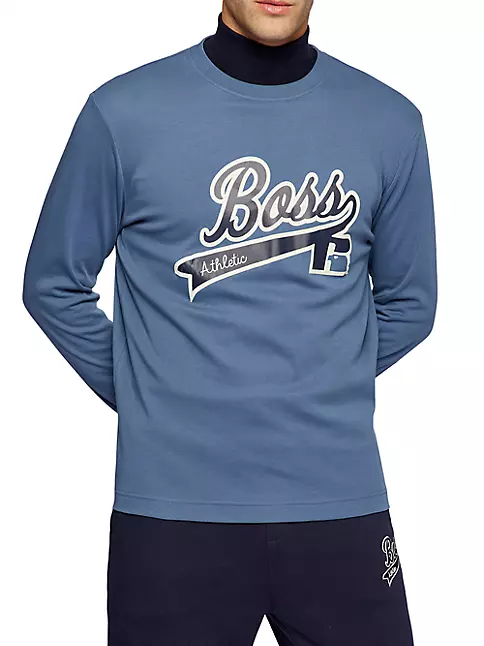 Shop BOSS BOSS x Russell Athletic Felted Logo Long-Sleeve T-Shirt