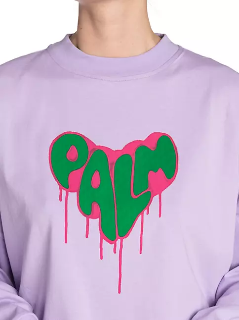 Shop Palm Angels Spray Paint Heart Logo T-Shirt