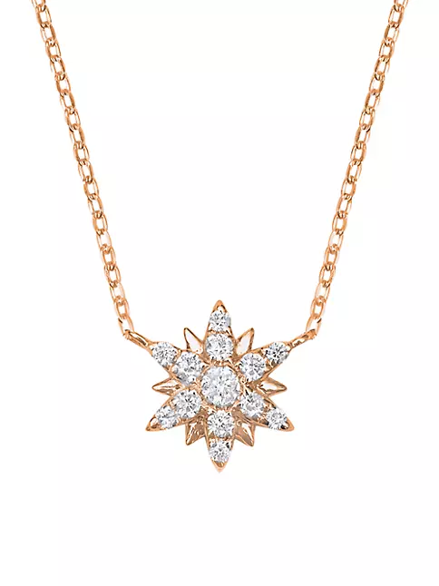 Djula Women's Magic Touch 18K Rose Gold & Diamond Sun Pendant Necklace - Pink Gold One-Size
