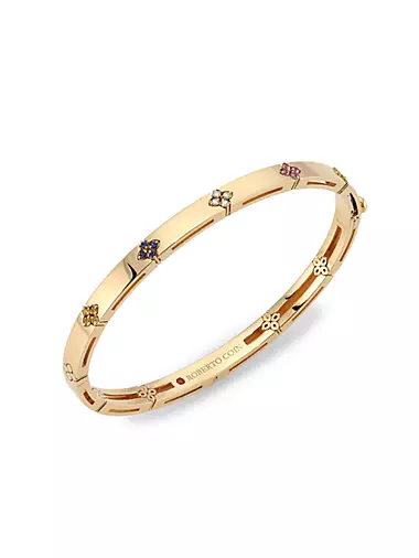 Love In Verona 18K Rose Gold, Sapphire & Diamond Bangle Bracelet