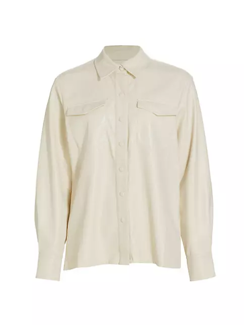 Shop Good American Faux Leather Utility Shirt | Saks Fifth Avenue