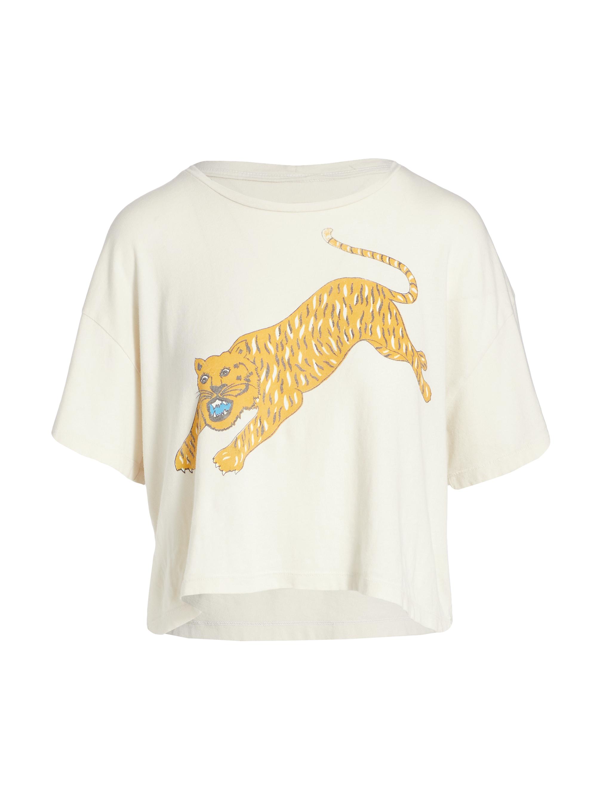 Shop Raquel Allegra Tiger Cropped T-Shirt | Saks Fifth Avenue