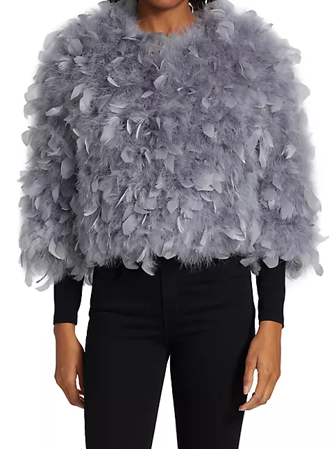 Shop The Fur Salon Feathered Bolero Jacket | Saks Fifth Avenue