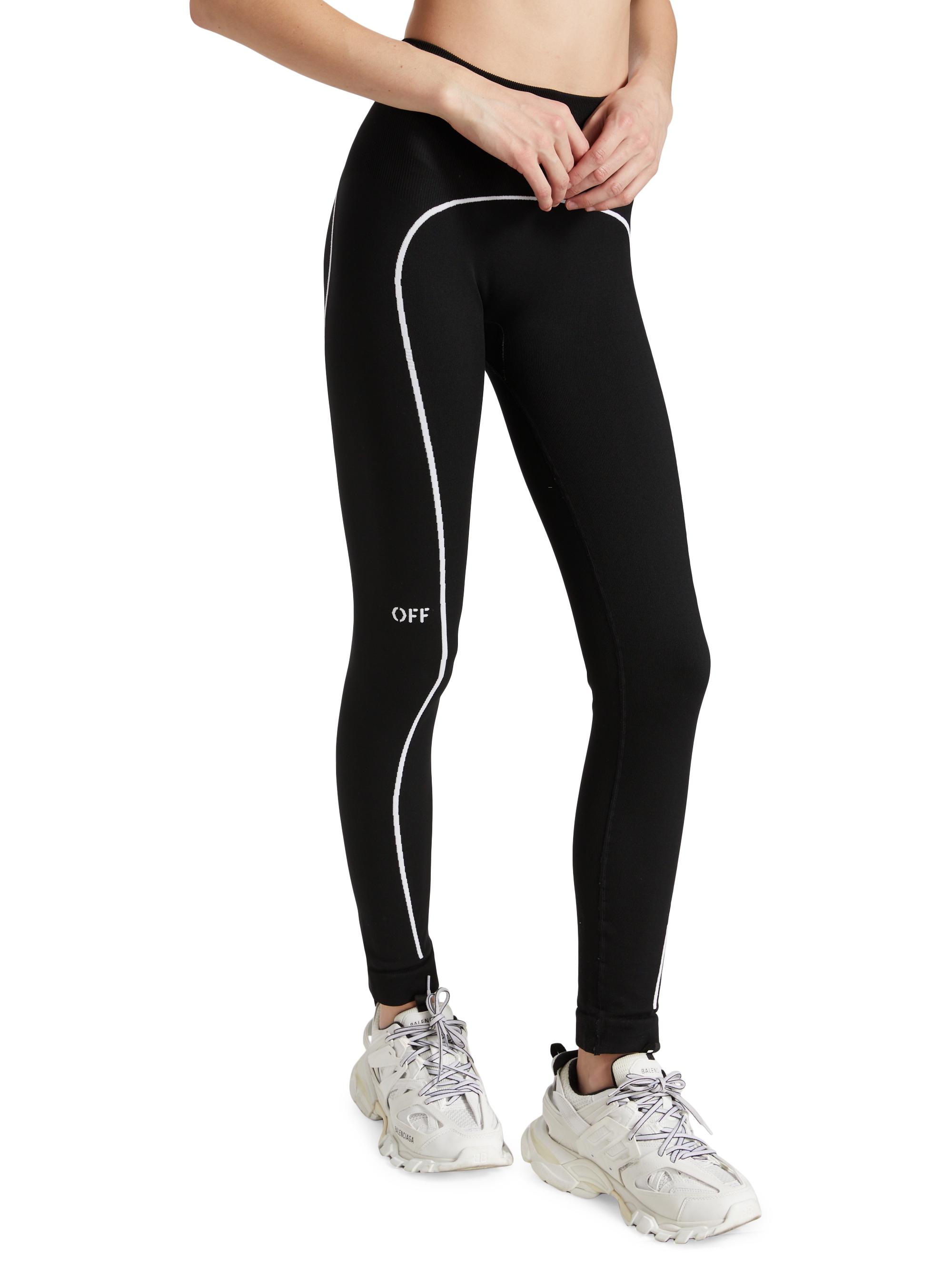 Shop Off-White Rib-Knit Stamp Logo Leggings | Saks Fifth Avenue