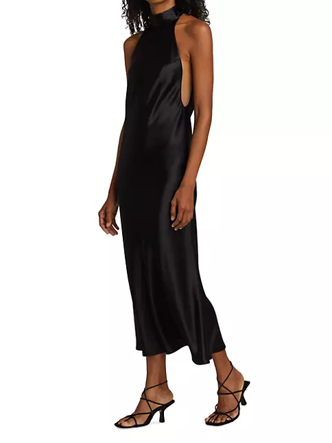 Shop Galvan Sienna Satin Dress | Saks Fifth Avenue