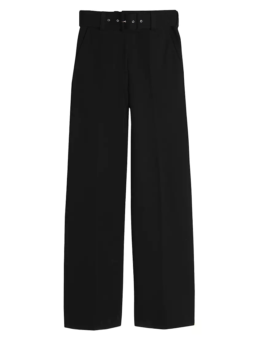 Shop Victoria Beckham Belted Wide-Leg Trousers | Saks Fifth Avenue