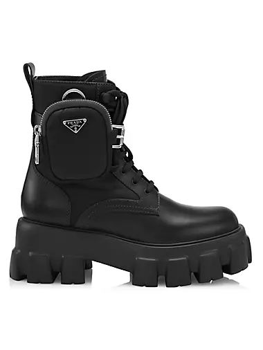 Monolith Leather & Nylon Lug-Sole Combat Boots