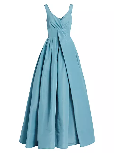Shop Alexander McQueen Sleeveless Draped Faille Gown | Saks Fifth Avenue