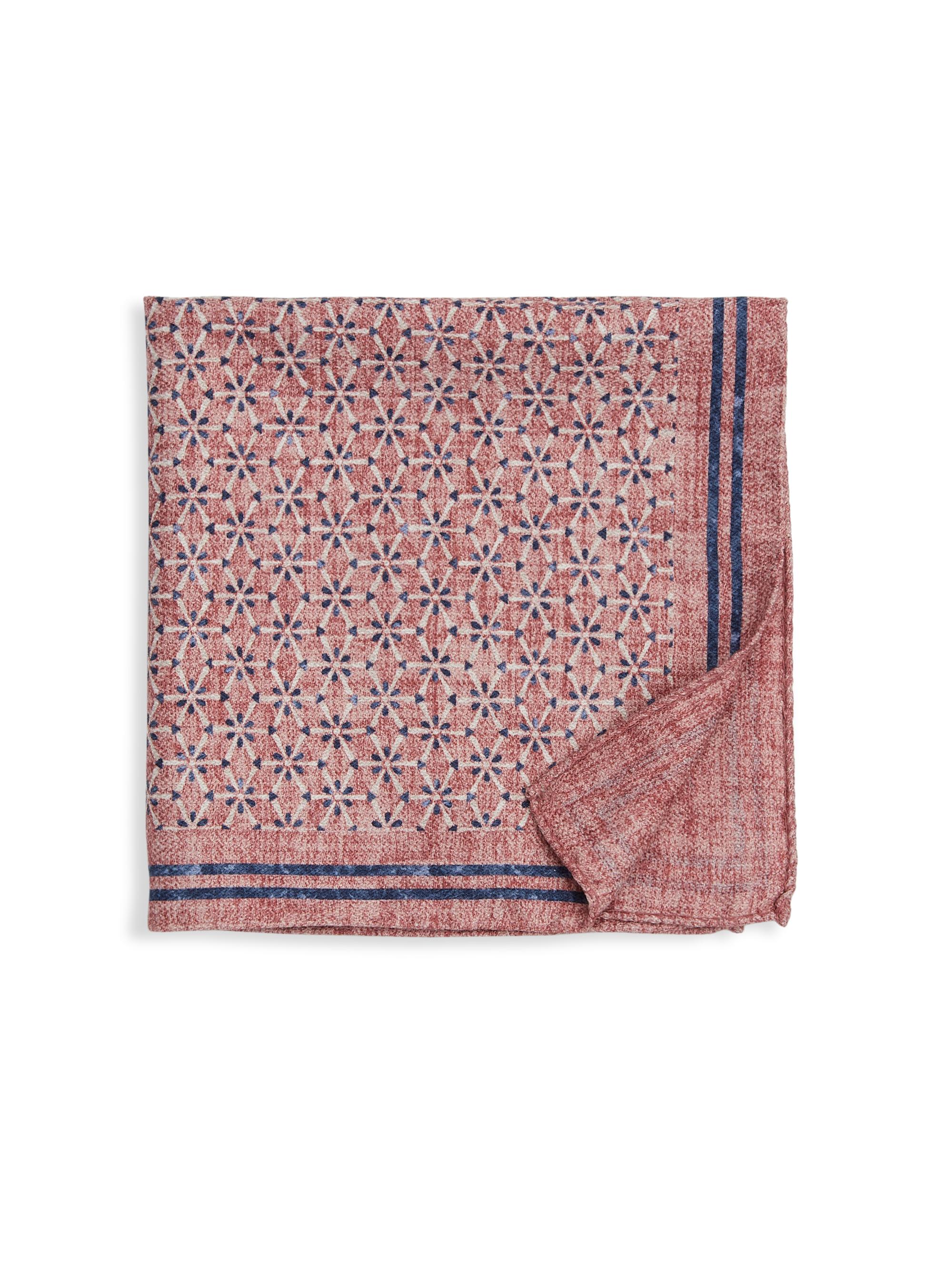 COLLECTION Geo Floral Print Double-Sided Pocket Square