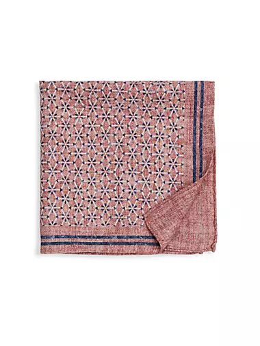 COLLECTION Geo Floral Print Double-Sided Pocket Square