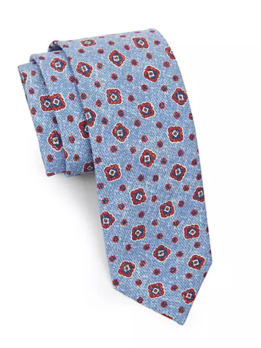 COLLECTION Scattered Geo Print Silk Tie