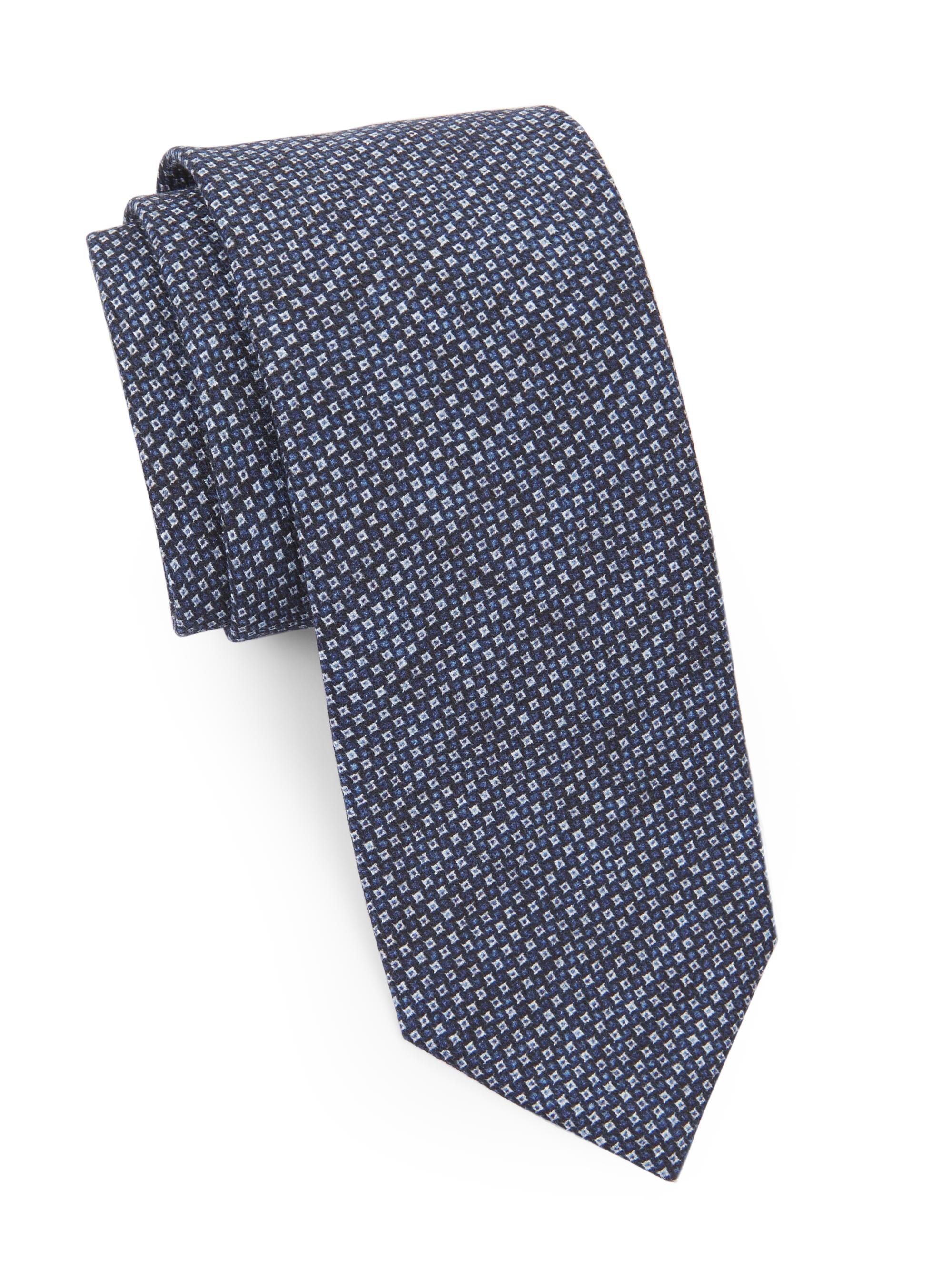 COLLECTION Micro Pinwheel Print Silk Tie