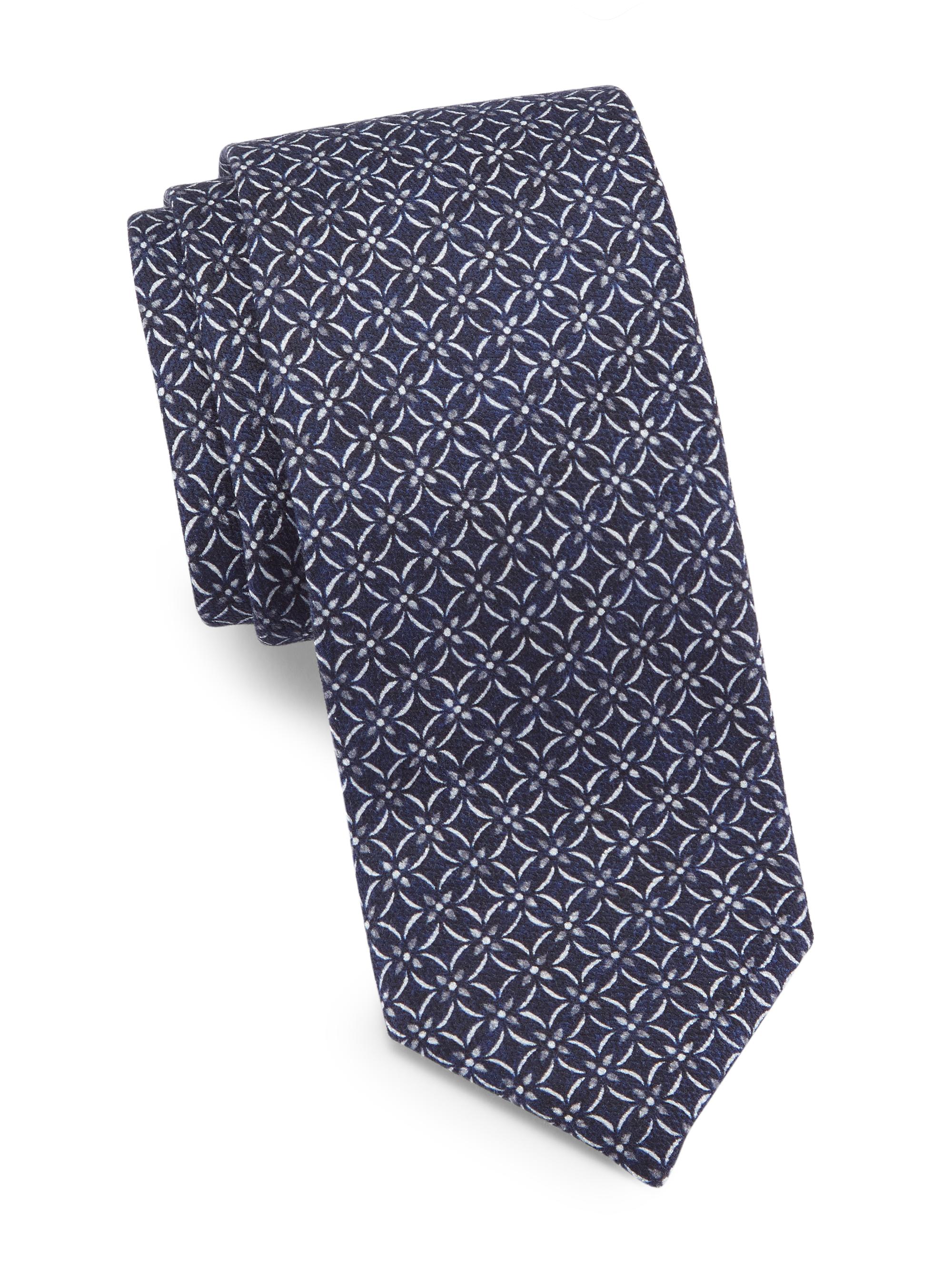COLLECTION Diamond Floral Silk Tie