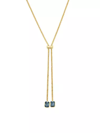 Elevate 18K Gold Plated & Cubic Zirconia Lariat Necklace