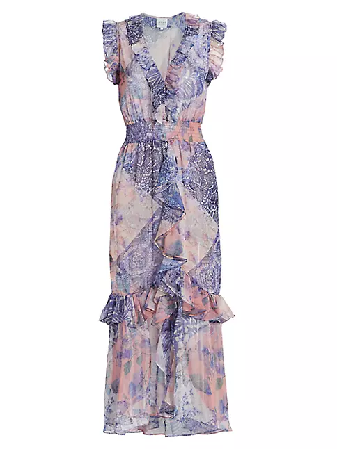 Shop Angeles Patchwork Midi Dress | Saks Fifth Avenue