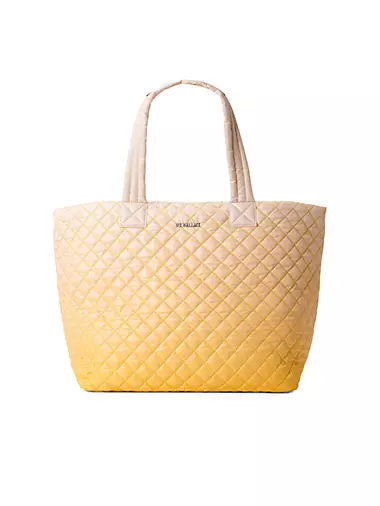 Large Metro Gradient Quilted Nylon Tote Deluxe