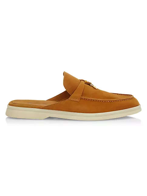 Shop Loro Piana Babouche Charms Walk Suede Slippers | Saks Fifth Avenue
